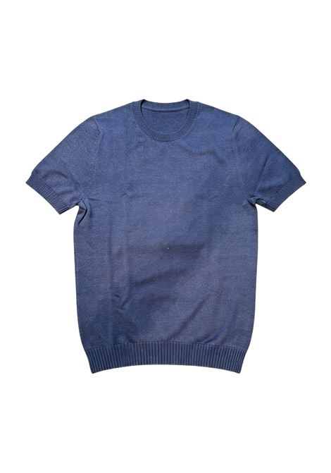 T-shirt in maglia Tagliatore azzurra in lino e cotone TAGLIATORE | T-shirt | JOSH GSE26-02520